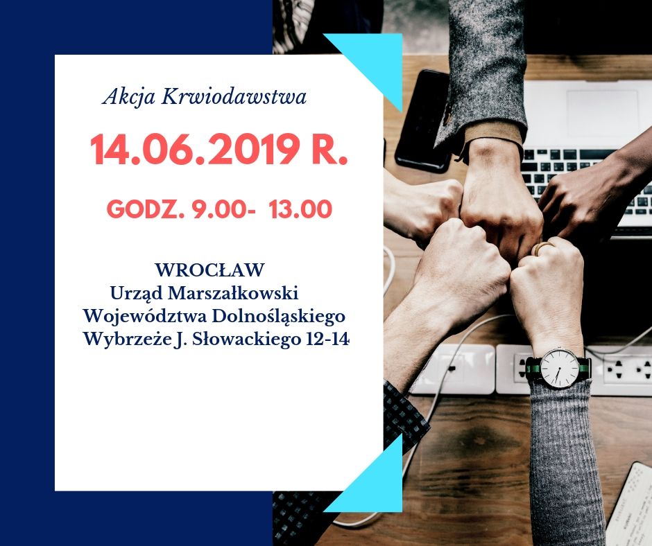 Zapraszamy na akcję krwiodawstwa - 14.06.2019 r.