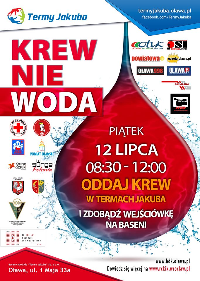 Oddaj krew - odbierz bilet na basen!