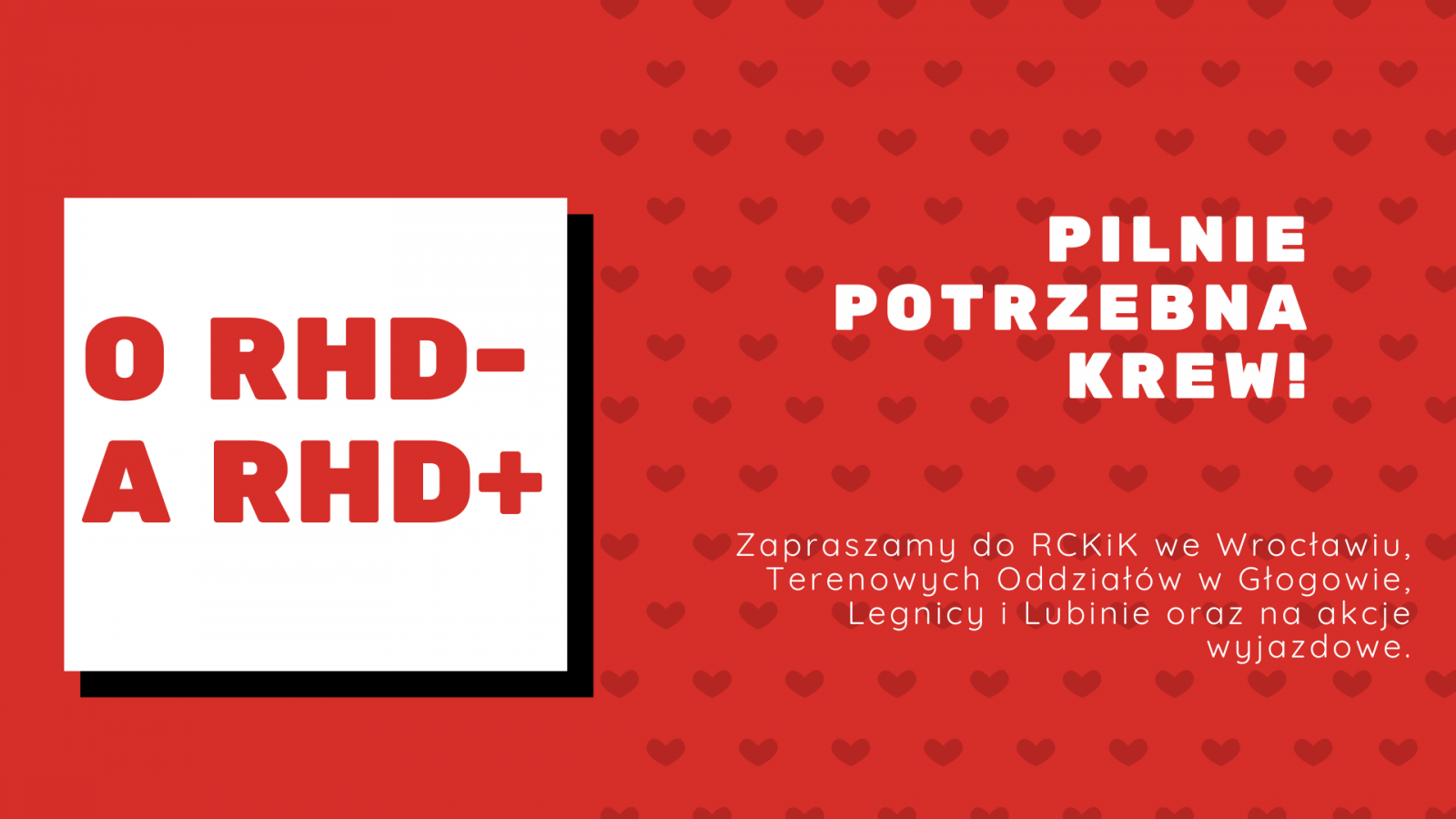 Prosimy o oddawanie krwi dawców z grupami O RhD- i A RhD+