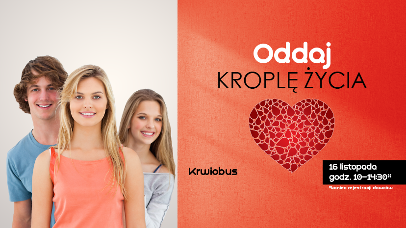 Oddaj krew przed przed CH Korona we Wrocławiu i odbierz bilet do kina - 16.11.2019 r.